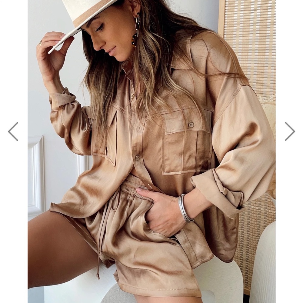 12th Tribe Satin Shirt + Short Set